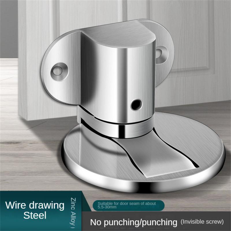 Дверной упор из нержавеющей стали без перфорации, прочный магнитный противоударный дверной упор, невидимый дверной упор для пола в ванной, мебель