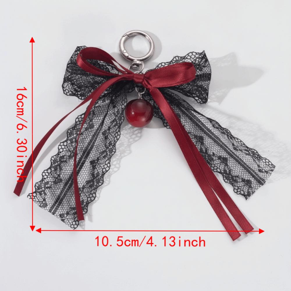 Hollow Design Ribbon Keyring Exquisite Ornament Bag Pendant Lace Bow Keychain  Backpack Accessory