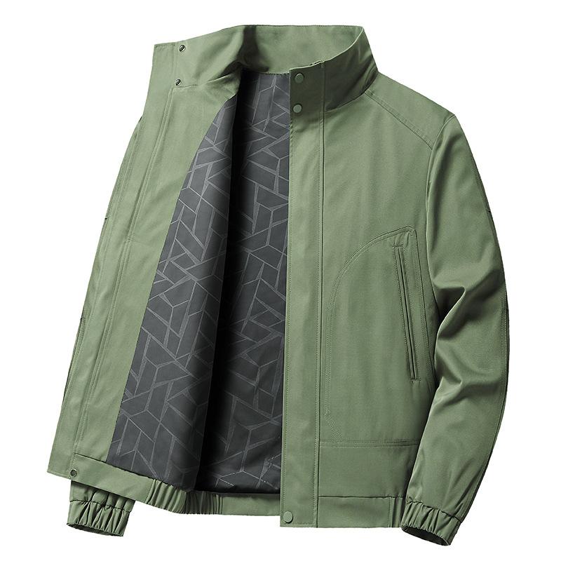 Jacket Men's Spring Jacket Men's Spring and Autumn Large Size Versatile Loose Stand-Up Jacket Men's