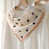 16 мм тонкий шелковый платок маленький квадратный платок 111 тутовый шелк милая защита шеи девичий стиль универсальный кружевной маленький шелковый платок платок