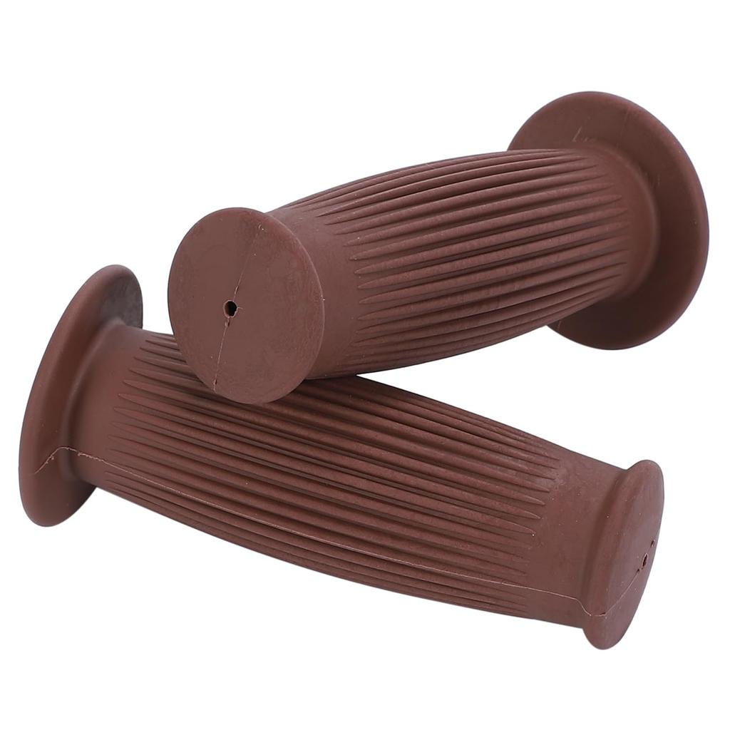 Nakira Мотоциклетная ручка Мопед Ручка Бочкообразная 0,9 дюйма (22,2 мм) Левый и правый комплект резиновый F-типа (коричневый)