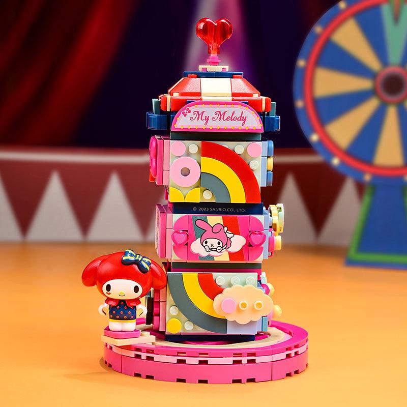 Hello Kitty Cinnamoroll Hamburger & Ice Cream Truck Building Blocks Toy