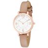 Fieldwork Eclat Analogue Watch, Pink Gold with Bejeweled Glass and Leather Strap, Women's, Gray, YM057-4