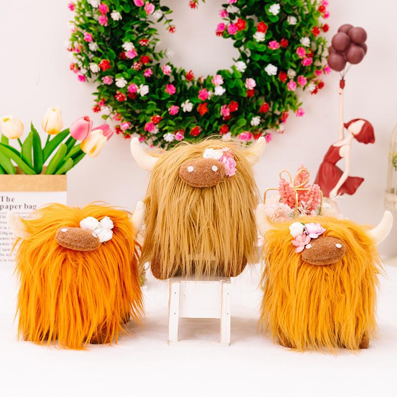 Плюшевая шотландская корова, мягкая игрушка, реалистичная мягкая игрушка для детей и домашнего декора