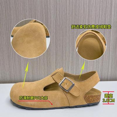 Кожаная сумка голова сандалии женские 2025 лето новые ретро универсальные пляжные туфли повседневные плоские уличные женские туфли прилив