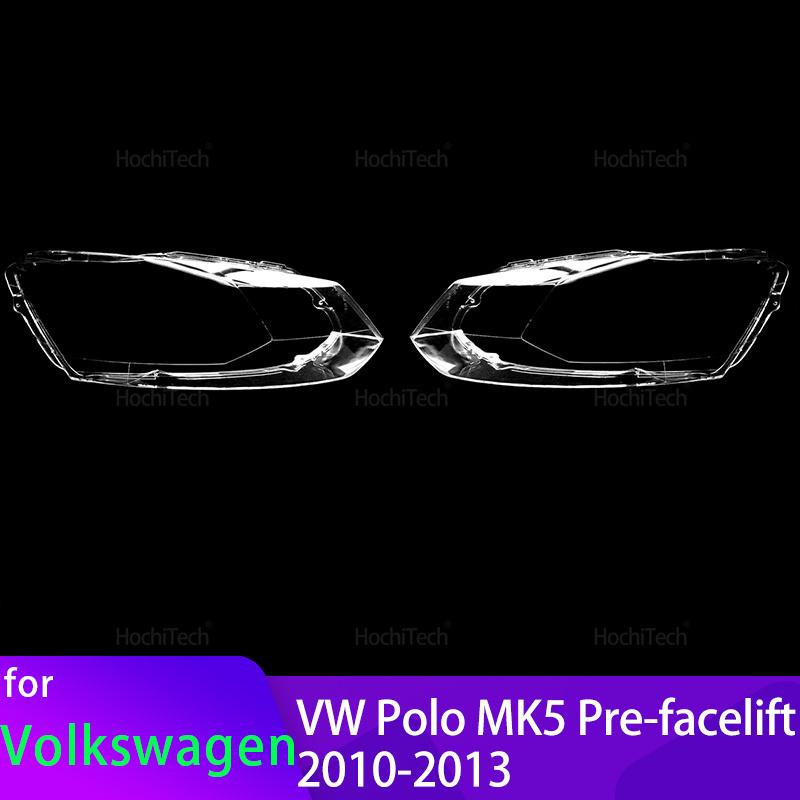 For Volkswagen VW Polo MK5 Pre-facelift 2010 2011 2012 2013 Transparent Housing Front Headlights Lens Shell Glass Lampcover