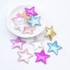 50Pcs 30mm Padded PU Leather Star Appliques for Clothes Hat Sewing Patches DIY Baby Headdress Hair Clips Bow Decor Accessories