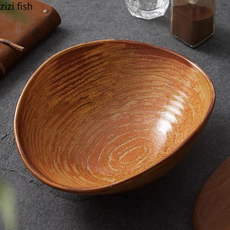 Изменения в печи Ретро Керамическая миска Десертная миска Миска для овса Салатницы Миски для закусок Ресторан Молекулярная кухня Креативная посуда