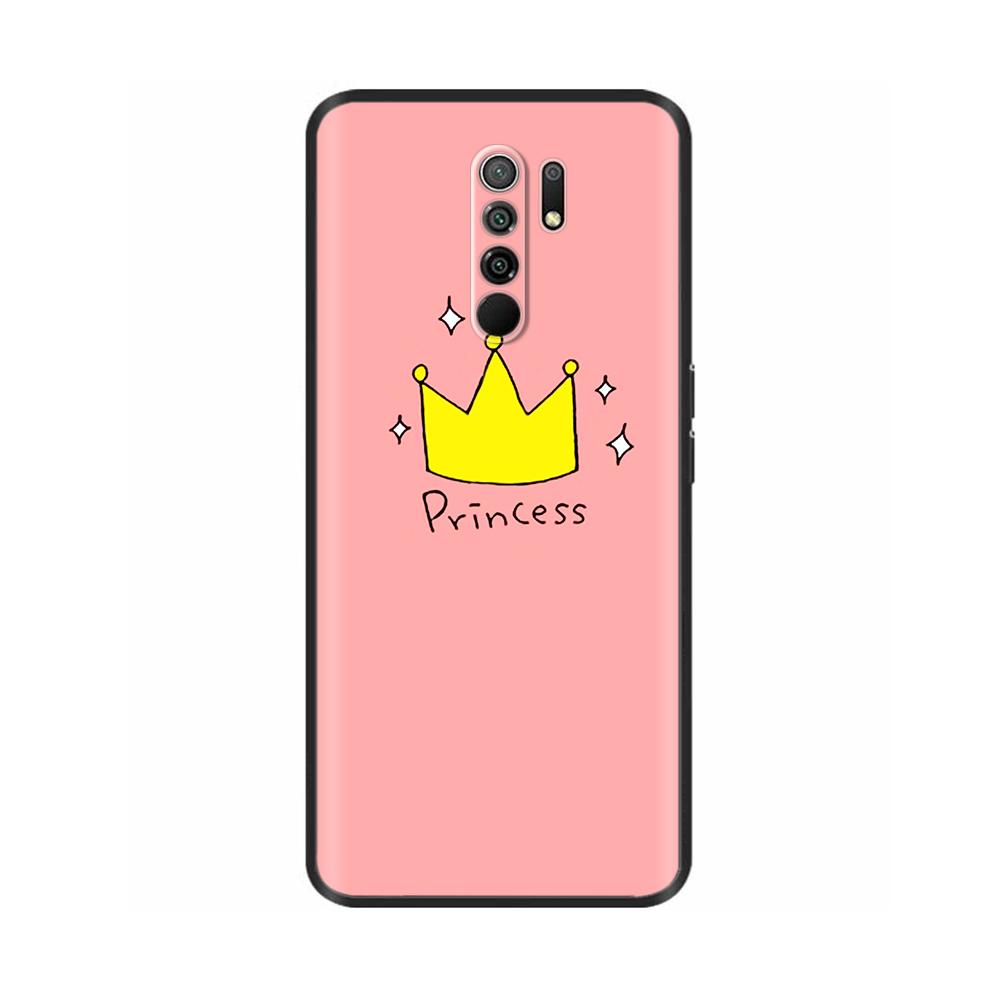 Силиконовый чехол для Xiaomi Redmi 9 Redmi9 Чехол Задняя крышка Coque Funda Оболочка Мягкий Черный ТПУ Милый Мультяшный Чехол-сумка для телефона Бампер Защитный