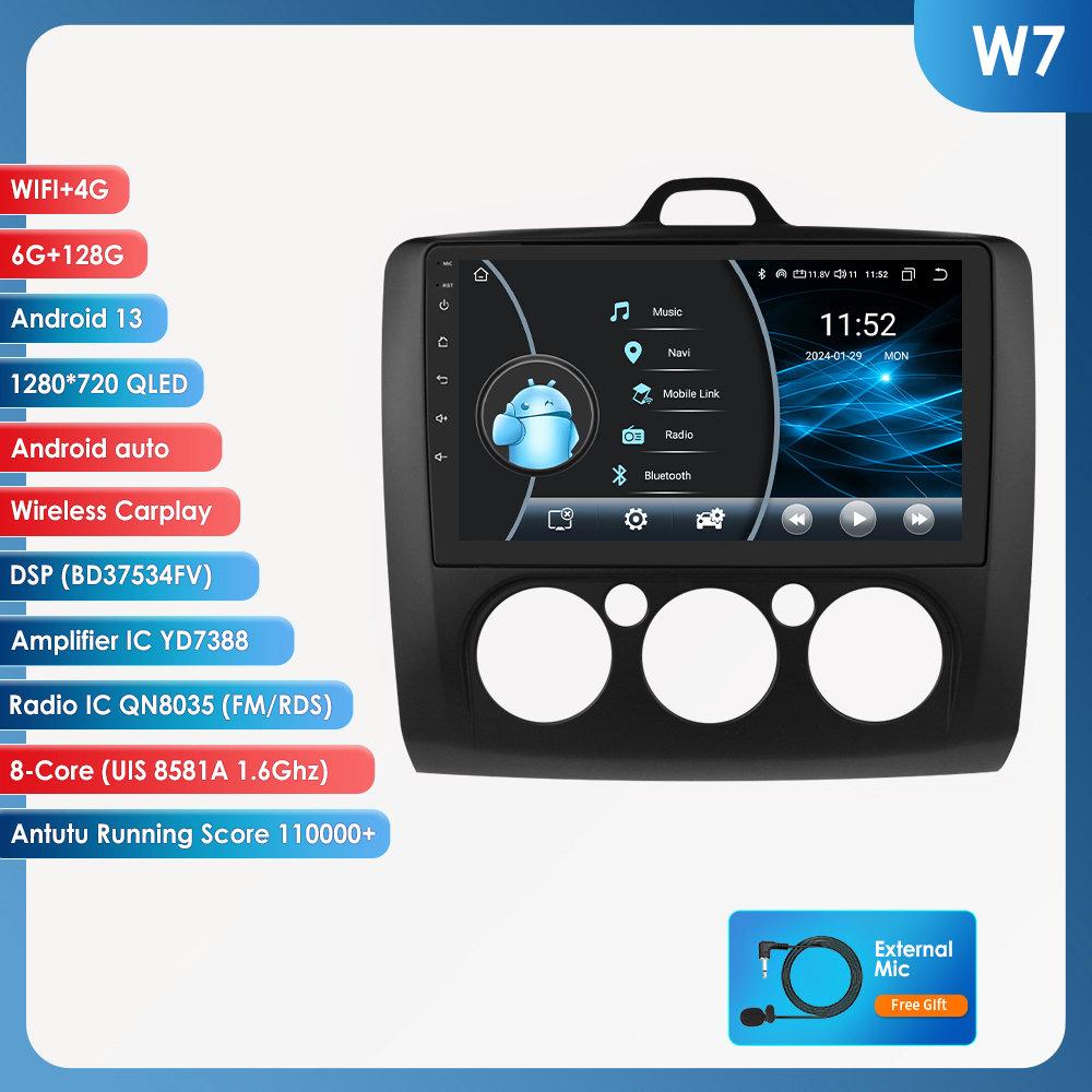 OSSURET Android13 Автомобильное радио для Ford Focus 2 3 Mk2 Mk3 2004-2011 Мультимедийный видеоплеер Навигация Интеллектуальный экран GPS 2Din Carplay 4G Авто Стерео