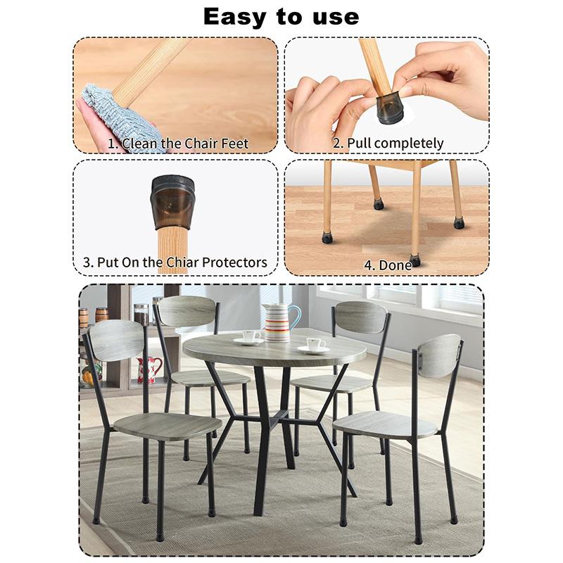16 шт. чехлы для ножек стульев из силикона TPR, накладки на ножки стульев с войлочными нескользящими накладками на ножки стульев