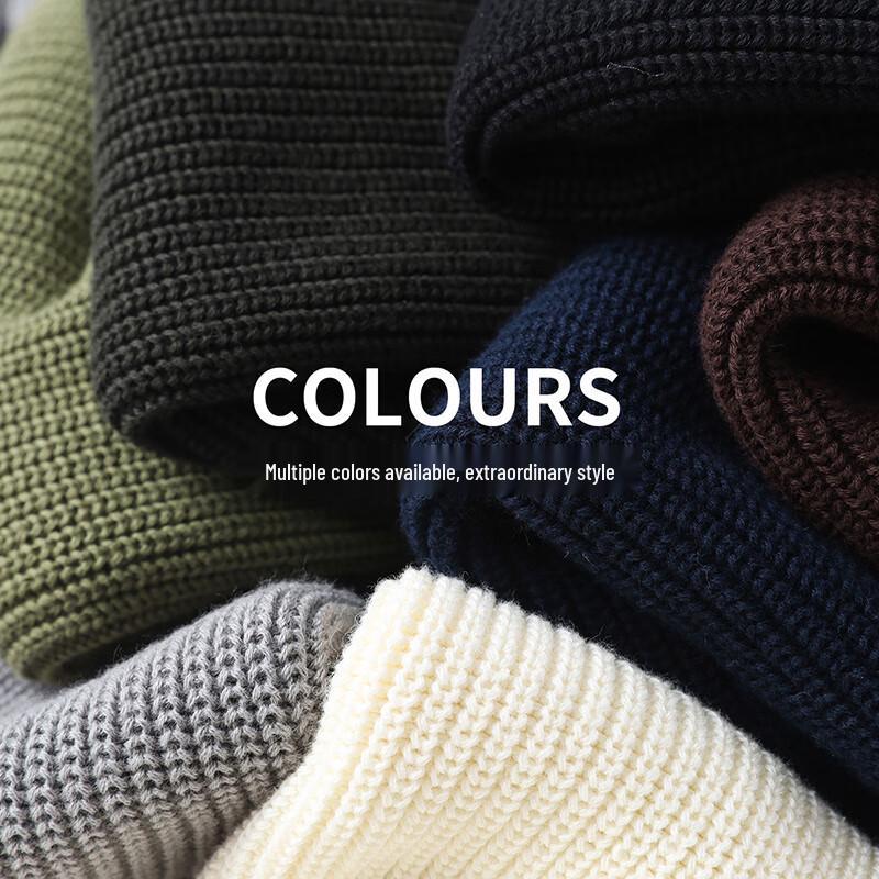 Мужской свитер из 100% хлопка крупной вязки с круглым вырезом