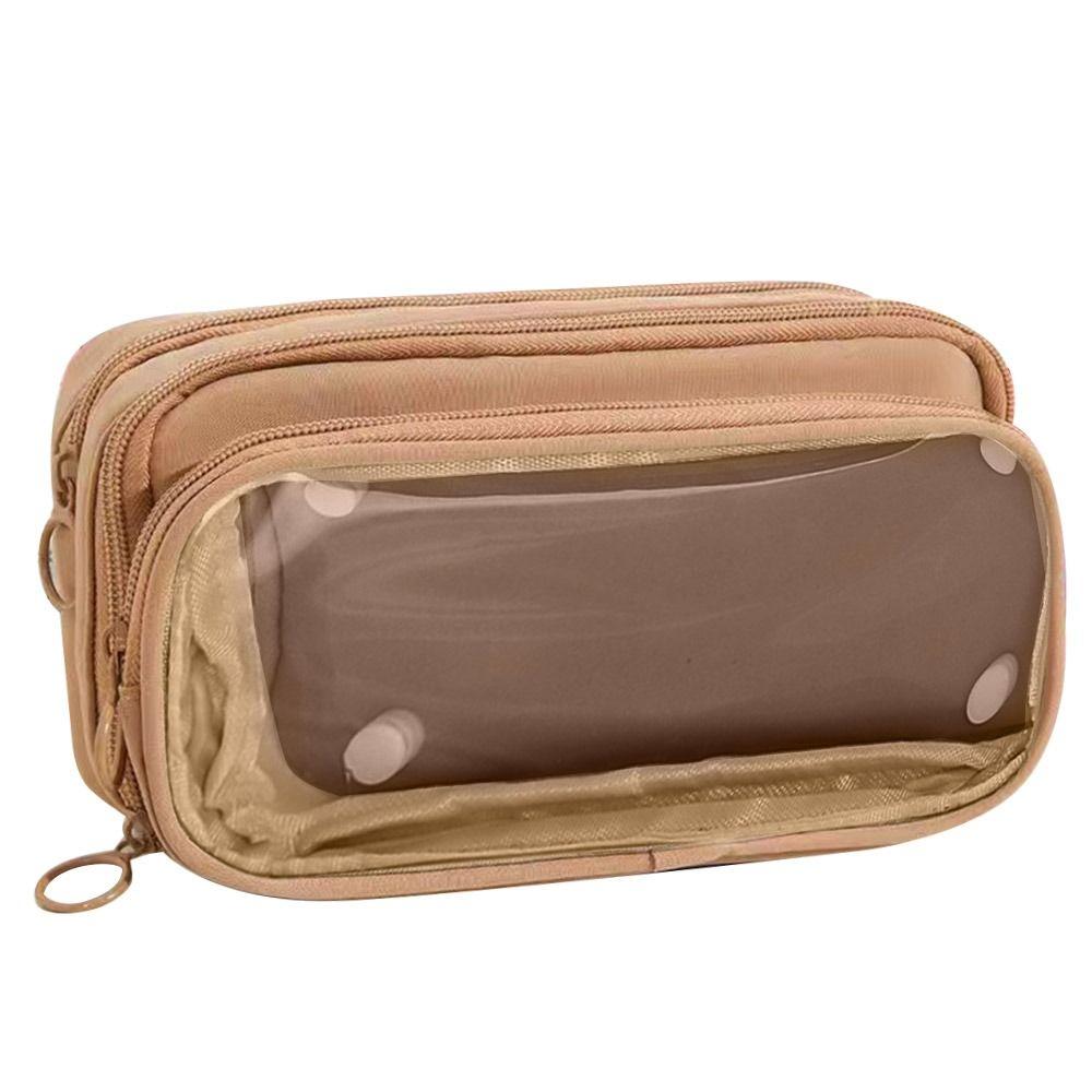 Прозрачный пенал на молнии, большая вместимость, коробка для канцелярских принадлежностей, модная упаковочная сумка, студенческий