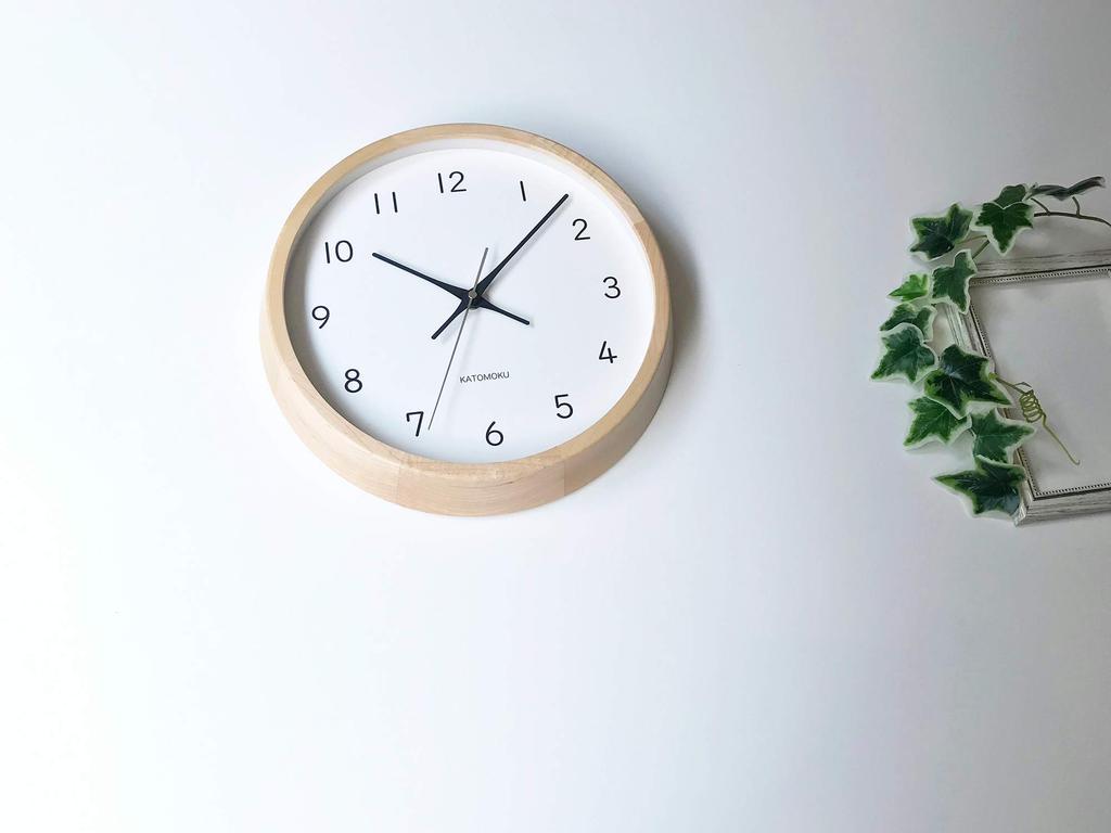 KATOMOKU Muku Clock 13 Maple Radio Clock Continuous Second Hand H. km-104HMRC 306mm (radio Clock)