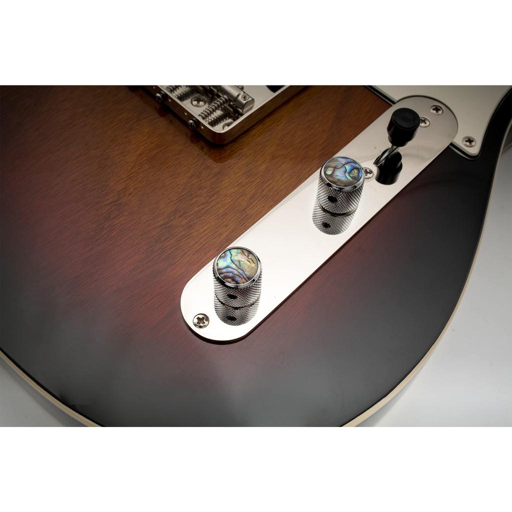 Musiclily Pro Стальные Купола с Перламутром Универсальные для Электрогитар/Бас-гитар Хромированные с Боковой Резьбой для Ручек 1/4", (Набор 2)