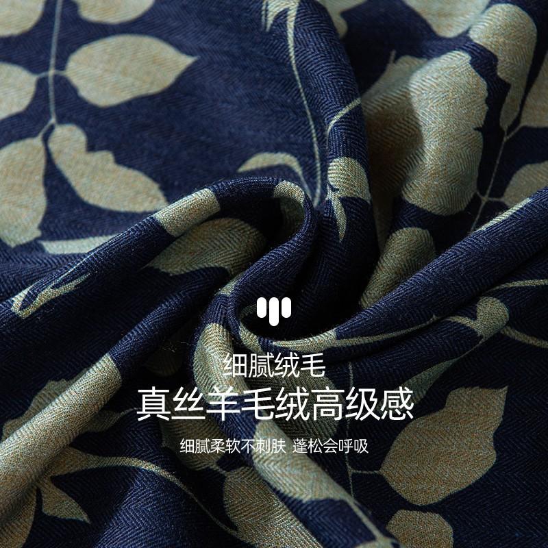 Double-sided Printed Silk Wool Scarf Elegant Triangle Shawl Office Sun Protection