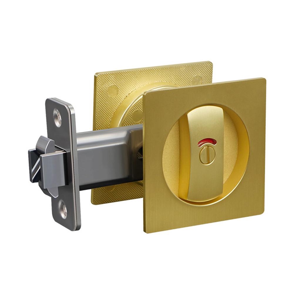 Flush Mount Privacy Pocket Door Lock in Zinc Alloy Featuring Sheet Recessed Hardware for Enhanced Door Security
