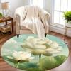 Роскошные коврики для пола круглой формы с узором лотоса, кухонный коврик-дорожка для прихожей, мягкий ковер для спальни, гостиной, нескользящий коврик для зонирования