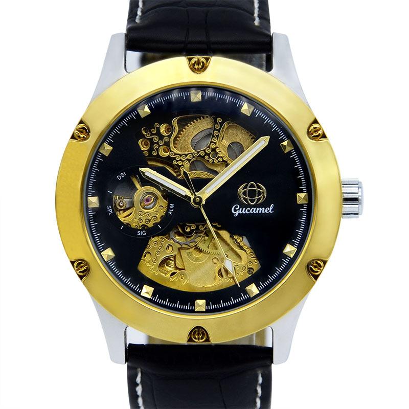 GUCAMEL Механические часы Мужские часы Перфорированные механические часы Деловые мужские часы