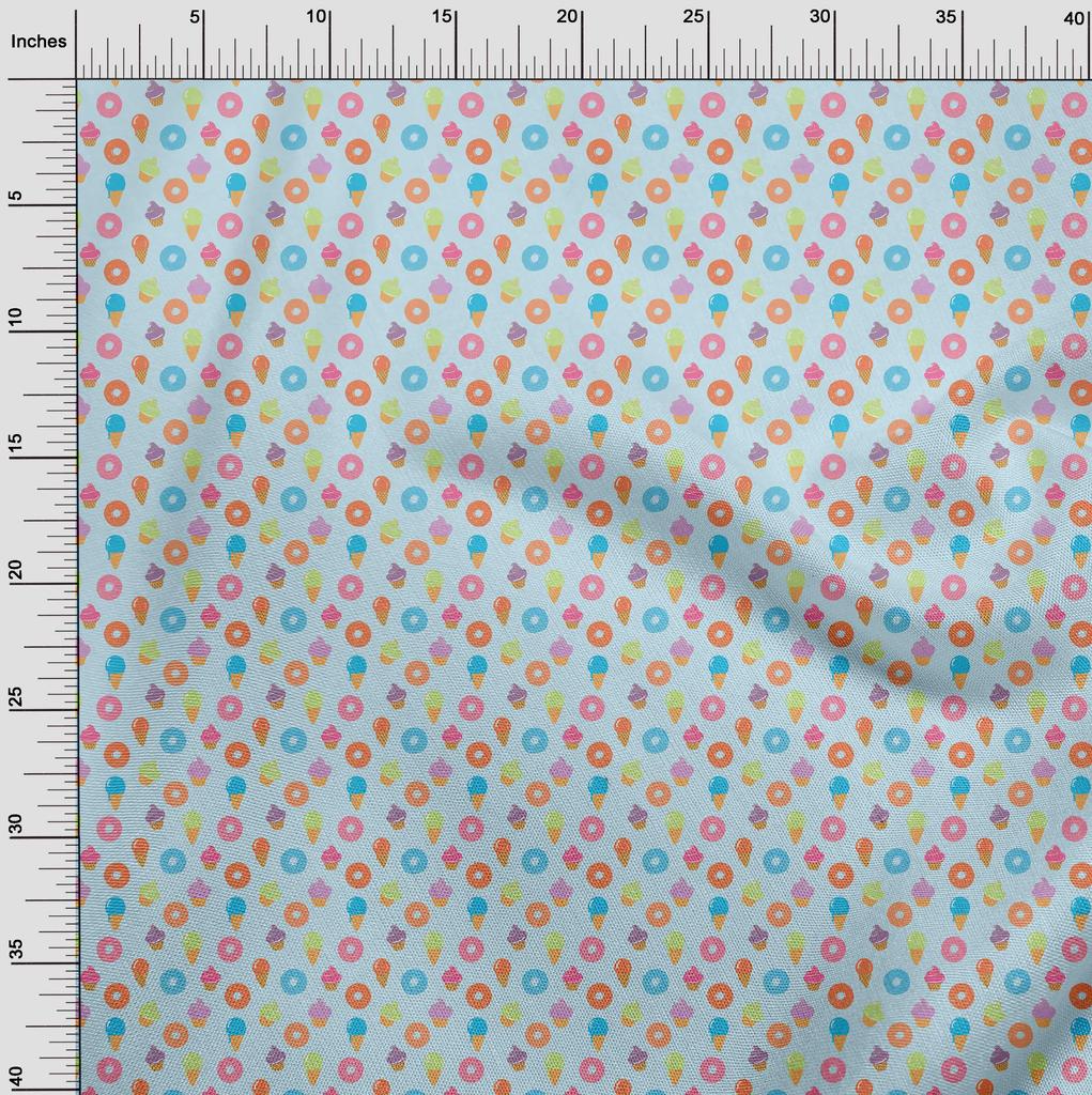 oneOone Ткань Cotton Flex Light Blue, ткань Fruit Armel, для шитья, напечатанная ткань для рукоделия, по ярдам, 40 дюймов