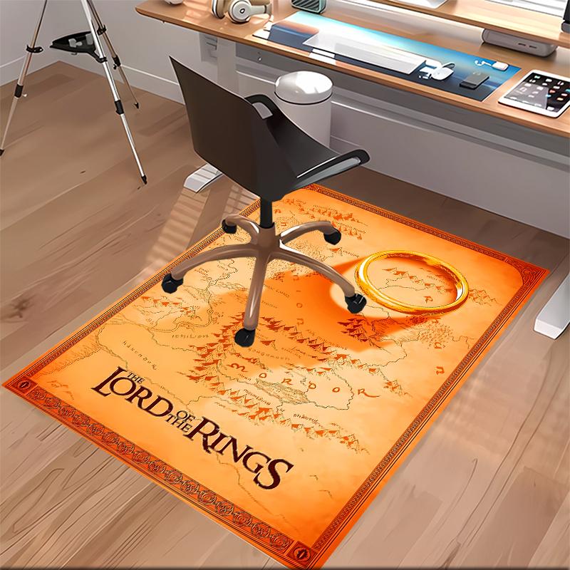 1pc The Lord of the Rings2 Print Area Rug - Soft, Washable Non-Slip Indoor Mat for Office Chairs, Living Room, Home Office Decorative Rug