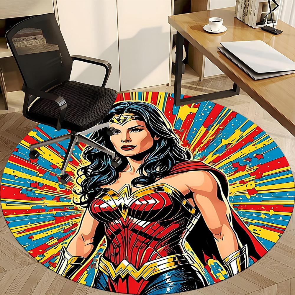 1pc Wonder Woman, Superhero Chair Carpet for Office Non-Slip, Indoor Non-Slip Washable Carpet, Non-Shedding Mat For Office yy251030073