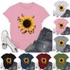 Women's Fashion Casual Printed Short Sleeve Round Neck Pullover Tops