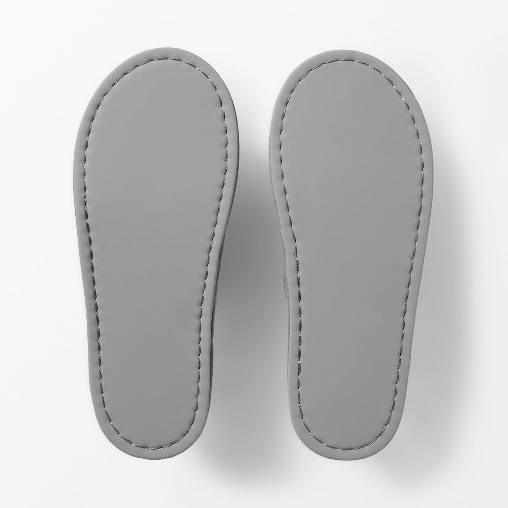 Muji Washable Cotton Pile Slippers Open Toe XL 27.5-30cm Charcoal Gray