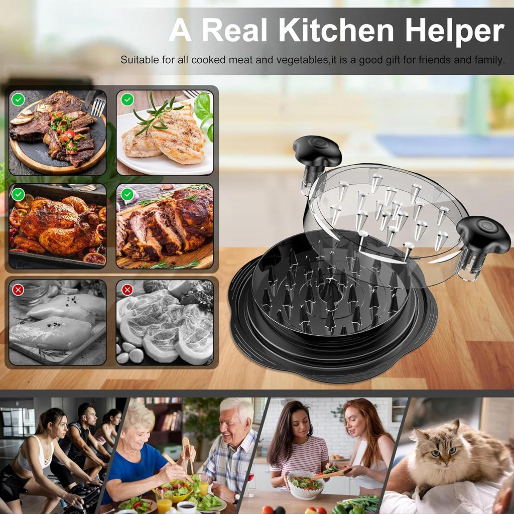 Измельчитель для курицы, большой инструмент для измельчения куриной грудки Twist со щеткой и вилкой, видимая машина для измельчения мяса, прочная противоскользящая полоска, эргономичная ручка