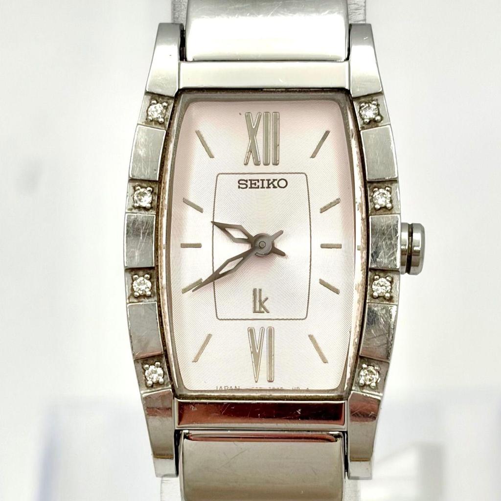 Б/у [Новая батарея] SEIKO lk Rukia 8 бриллиантов женские часы розовые 1F20-0BK0 660276