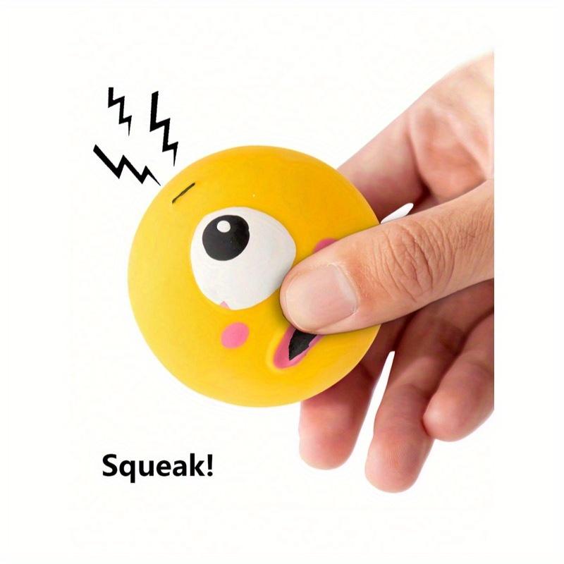 [Для собаки маленькой породы] 1/3 шт. Звуковая игрушка для собаки с милым дизайном больших глаз, Прочный резиновый жевательный мяч для питомца для чистки и шлифовки зубов со скрипучей собакой