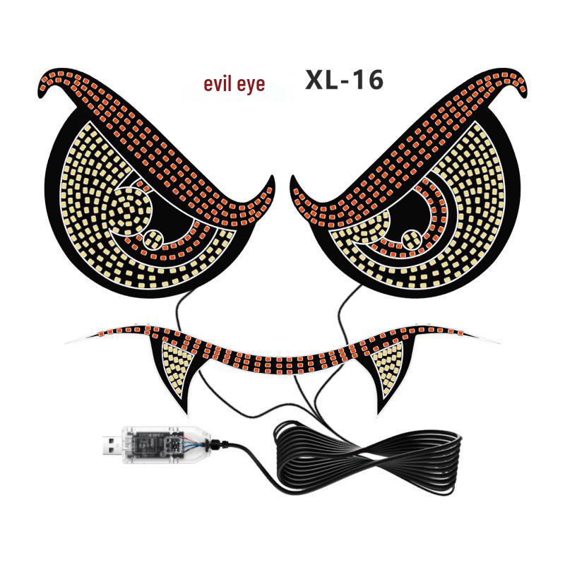 Светодиодный USB-дисплей для автомобиля «Глаз демона вампира» - Предупредительный свет для выражения на заднем стекле