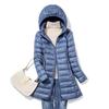 Botvotee Long Winter Down Jacket Women  New Fashion Vintage Long Sleeve Hooded Parkas Chic Casual Slim Solid Zippers Coat