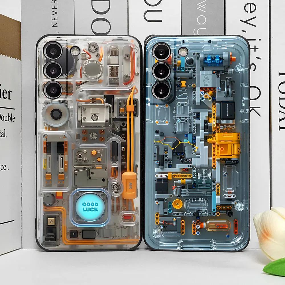 Продвинутый чехол для телефона с печатной платой для Samsung Galaxy S25 Edge S24 S23 S22 S21 S20 Ultra Plus FE A55 Ударопрочный мягкий чехол Fundas