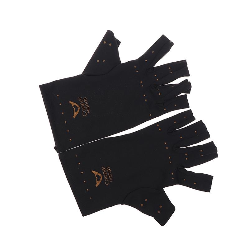 1 пара медных компрессионных перчаток для женщин и мужчин, перчатки без пальцев для облегчения болей при карпальном туннельном синдроме, ревматоидных болей, отека суставов