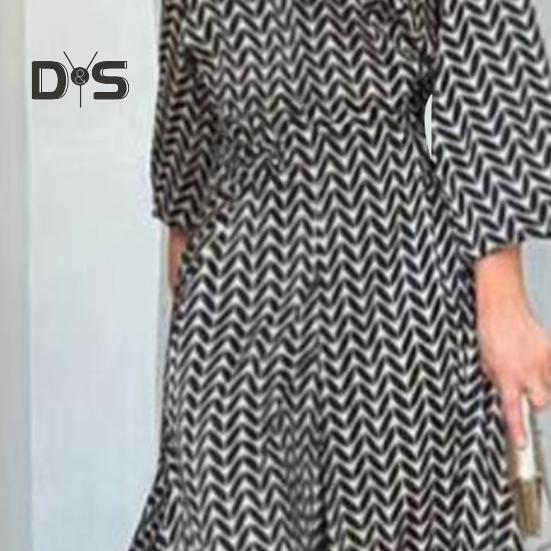 Женское летнее макси-платье с V-образным вырезом и длинным рукавом, струящееся платье А-силуэта, повседневный длинный пляжный сарафан для повседневных вечеринок в отпуске