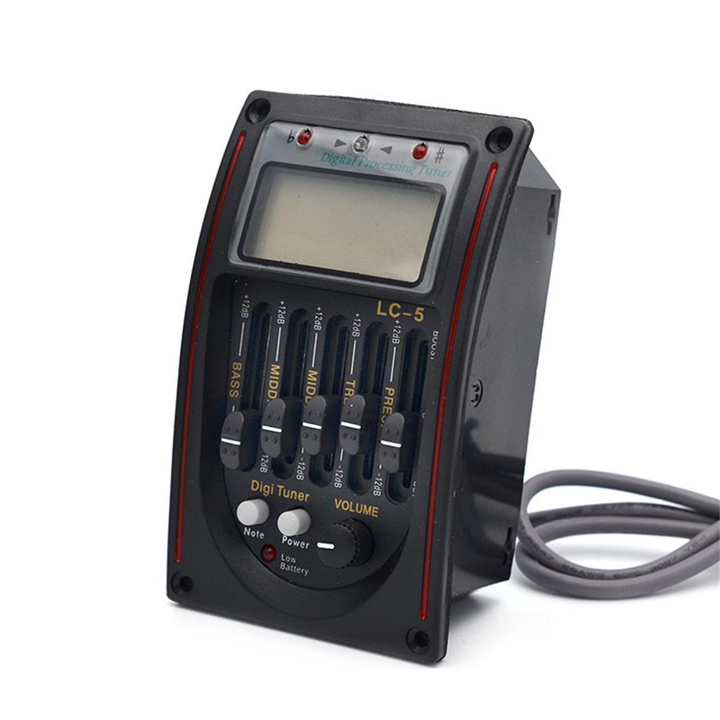 Acoustic Guitar Pickup 5 Band Preamp EQ LC-5 Equalizer Tuner Piezo Pickup Suitable for Enhancing Sound Performances