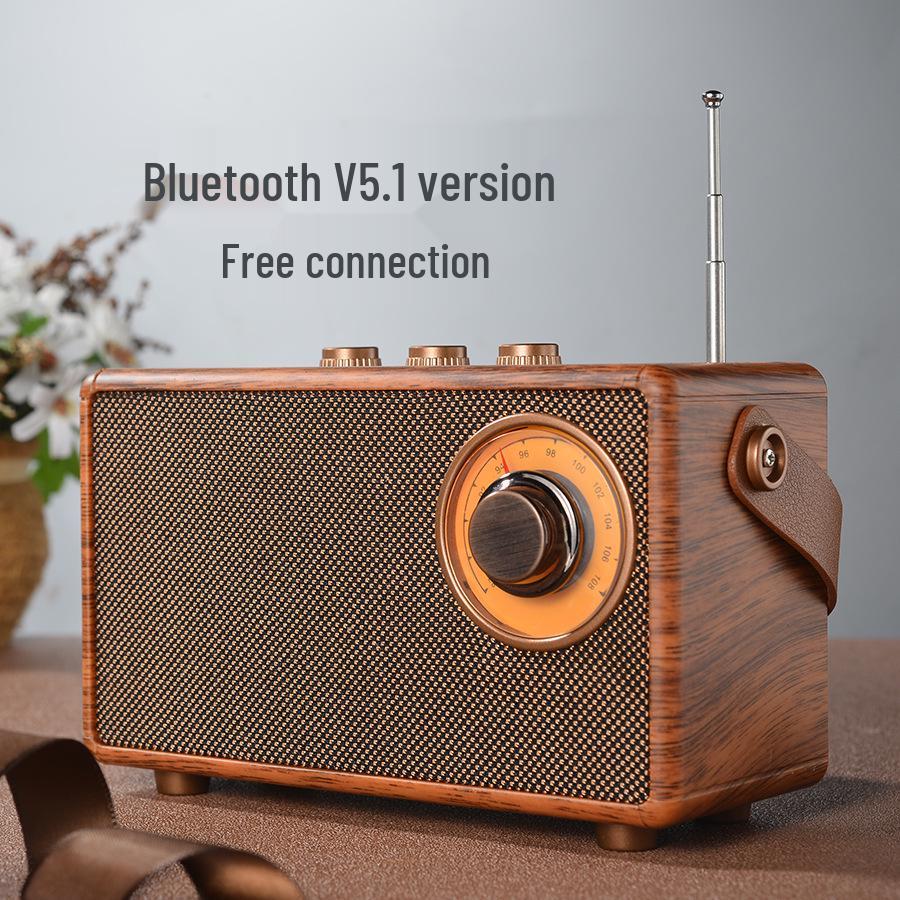 Ретро Bluetooth-колонка AS23 с FM-радио, слотом для карты, портативным дизайном для дома и пожилых людей