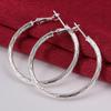 925 Sterling Silver 40mm Big Hoop Earring For Women Fashion Jewelry Accessories Gift