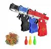 Rubber Band Toy Mini Metal Foldable Rubber Launcher Toy with Keychain Shooting Game for Outdoor Activities