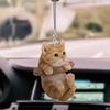 2D Cute Cat Puppy Car Hanging Cament Kitten Dog Simulation Model Creative Car Interior Decor Animal Acrylic Pendant Kid Toy Gift