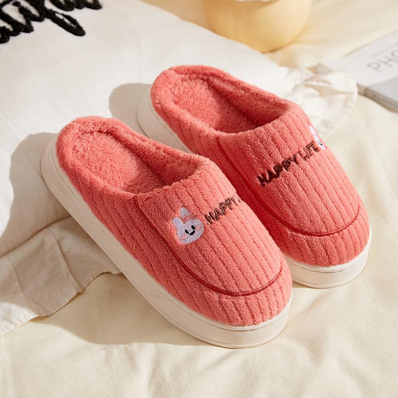 Cotton Slippers Women's Winter Home Home Home Warm Non-slip Thick Bottom Couple New Wool Slippers Men's Autumn and Winter
