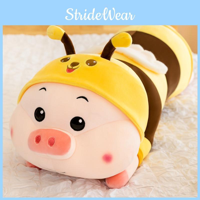 Plush Bumblebee Pig Toy Long Style Stuffed Animal Doll Kids Gift Decoration