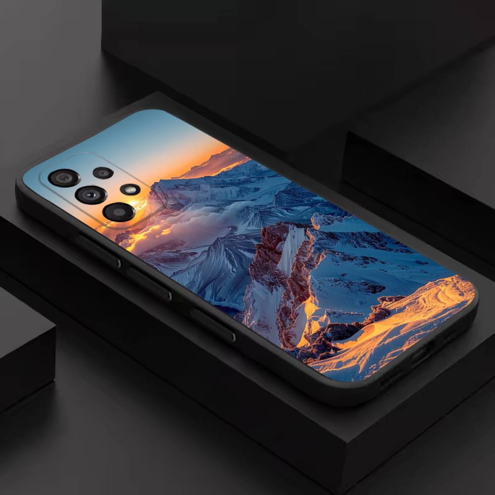 Mountains landscape T-Travel For Samsung S 26,25,24,23,22,30,21,10,9,Ultra,Plus,Lite,FE,4,5G Black Soft Case Phone Case