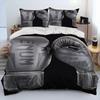3PCS Bedding Set Red Boxing Gloves Boxer Fight Bedding Set,Duvet Cover Bed Set Quilt Cover Pillowcase,King Queen Size Adult