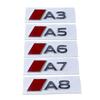 Новый металлический значок на багажник автомобиля для Audi A3 A5 A6 A7 A8 Буквенные наклейки Задний значок Наклейка на боковую часть кузова Декоративные аксессуары для тюнинга