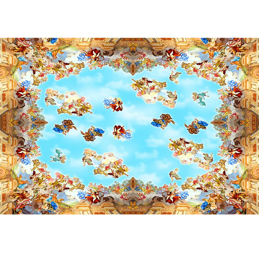 Фото обои для стен 3d ретро европейские настенные фрески небо облака фрески обои с ангелами