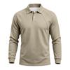 Men S Solid Color Casual Raglan Sleeve Long Sleeve Polo Shirt