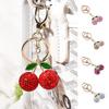 1 шт. Подвеска-вишня с блестящими стразами, креативный брелок-вишня, милое золотистое кольцо, сверкающая подвеска для сумки