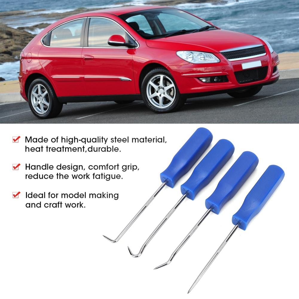4PCS Stainless Steel Car Pick Hook Set ABS Handle Oil Seal Puller  Maintenance Technician